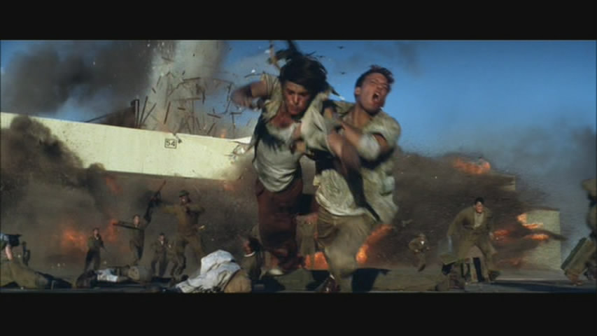 Boom. Boys leap for their lives.