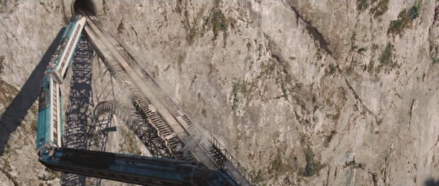 Train off a bridge. Breathtaking.