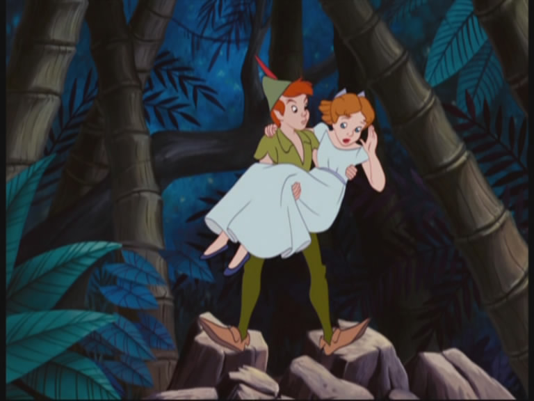 Peter recues Wendy from a fall...