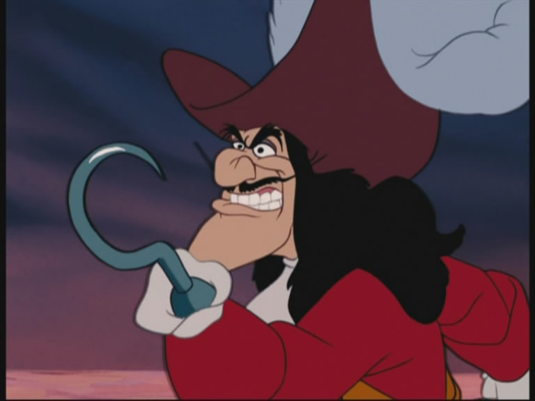 Captian Hook with his... well... his hook.