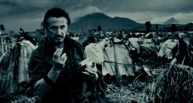 Giving him the finger.