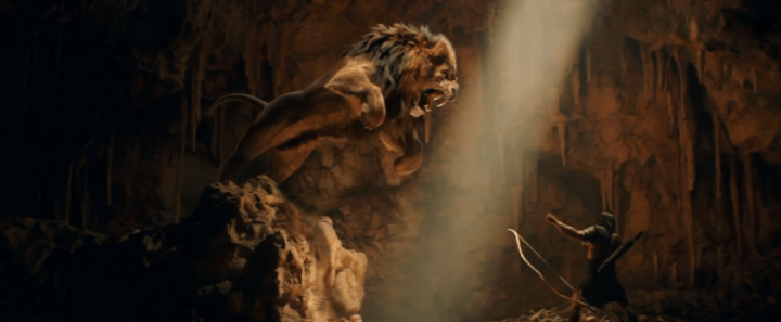 Animal leaps on Hercules. And loses.