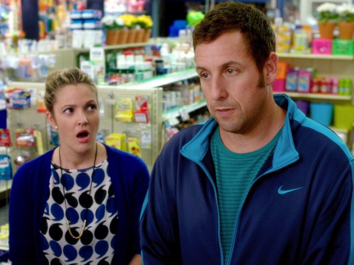 Receptacle for Sandler's shit at the ready, she approached him....