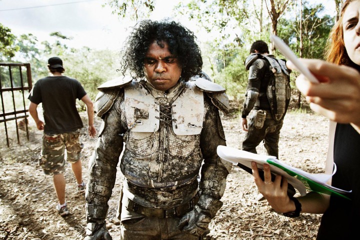 Leon Burchill (Benny) with cast and crew on the set of Wyrmwood. (Courtesy Emma Bjorndahl Photography)