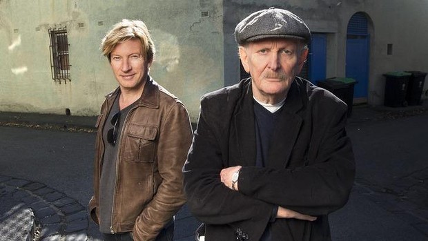 Paul Cox (R) with actor David Wenham (L).