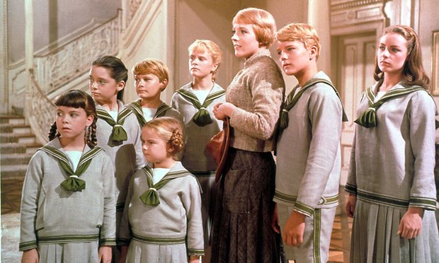 Charmian Carr (Far right) with Julie Andrews (Center) and the rest of her on-screen siblings in 1965's The Sound Of Music. 